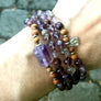 Master Healing Super Seven (Auralite Amethyst) Ametrine, Sandalwood & Charoite Mala Bracelet for Spiritual Enlightenment
