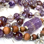 Master Healing Super Seven (Auralite Amethyst) Ametrine, Sandalwood & Charoite Mala Bracelet for Spiritual Enlightenment