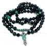 GROUND AND PROTECTION Mala Beads - Black Tourmaline - Onyx & Turquoise 108 Mala Necklace - Turquoise Bracelet