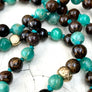 Psychic Protection * 108 Mala Bracelet * Bronzite * Amazonite * Chrysocolla * Throat Chakra Necklace * Evil Eye Charm * Yoga Gift