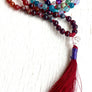 7 Chakra Mala Necklace Herkimer Diamond Red String Kabbalah for Protection and Chakra Healing