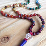7 Chakra Mala Necklace Herkimer Diamond Red String Kabbalah for Protection and Chakra Healing