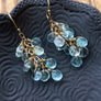 Aquamarine Cluster Earrings to support the Throat Chakra