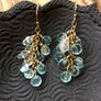 Aquamarine Cluster Earrings to support the Throat Chakra