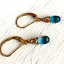 Minimalist London Blue Topaz Dangle Earrings to support The Throat Chakra