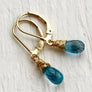 Minimalist London Blue Topaz Dangle Earrings to support The Throat Chakra