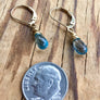 Minimalist London Blue Topaz Dangle Earrings to support The Throat Chakra