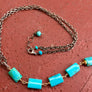 Turquoise Necklace Turquoise Jewelry Lariat Necklace December Birthstone Mixed Metal Southwest Jewelry Sundance Style Necklace