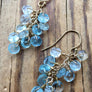 Aquamarine Cluster Earrings to support the Throat Chakra