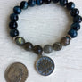MANIFEST Labradorite and Tiger Eye Mala Bracelet for Protection, Intuition and Clairvoyance