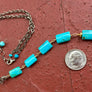 Turquoise Necklace Turquoise Jewelry Lariat Necklace December Birthstone Mixed Metal Southwest Jewelry Sundance Style Necklace