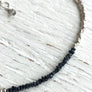 Raw Black Diamond and Thai Silver Delicate Bracelet for Intuition, Psychic Awareness and Clairvoyance