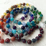 108 Chakra Mala Beads Multi-Gemstone Chakra Mala Necklace Perfect for Yoga or Meditation Gift