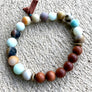 Amazonite and Sandalwood Mala Tassel Bracelet For Emotional Healing and Balance