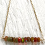 OPAL BAR NECKLACE Boulder Opal  Welo Opal Wedding Jewelry Genuine Opals October Birthstone Gift for Her - Minimalist Necklace