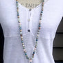 YOGA JEWELRY 108 Mala Beads Meditation Beads Aquamarine Necklace African Opal Rose Quartz Healing Gemstones