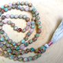 Mala Beads for Stress Relief, Strength, Unconditional Love and Happiness, African Opal and Rose Quartz Mala Beads