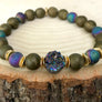 Boho Druzy Beaded Stretch Bracelet to Ease Tension and Calm the Nervous System