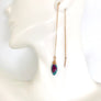 Long Threader Earrings Ruby Zoisite Dangle Earrings Ruby Jewelry Sterling Silver 14K Gold Filled