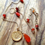 Svadhisthana Chakra Necklace Sacral Chakra Jewelry Orange Gemstone Gold Lotus Endurance Vitality Coral Carnelian