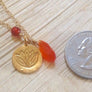 Svadhisthana Chakra Necklace Sacral Chakra Jewelry Orange Gemstone Gold Lotus Endurance Vitality Coral Carnelian