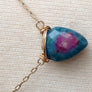 Ruby Zoisite Arrowhead Gemstone Pendant Necklace Layering Jewelry