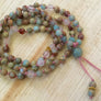 Rose Quartz and African Opal Mala Necklace to Open the Heart Chakra