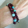 Rosewood and Amazonite Stretch Mala Bracelet for Health, Wellness and Balance