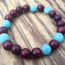 Rosewood and Amazonite Stretch Mala Bracelet for Health, Wellness and Balance