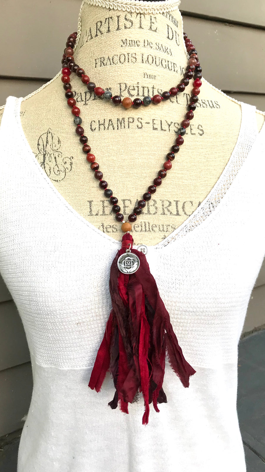 Root Chakra Mala Necklace * 108 Mala Beads * Muladahara Chakra Jewelry * Yoga Gift * Jewelry with Meaning * Meditation Beads