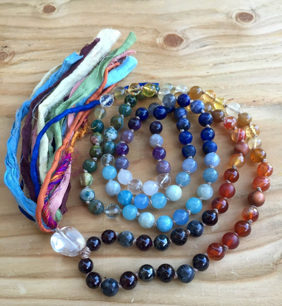 Chakra Jewelry Chakra Mala Beads Healing Crystals Chakra Tassel Necklace 108 Beads Yoga Jewelry