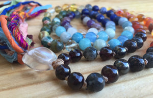 Chakra Jewelry Chakra Mala Beads Healing Crystals Chakra Tassel Necklace 108 Beads Yoga Jewelry
