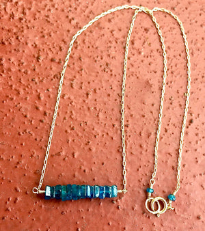 Neon Apatite Bar Necklace