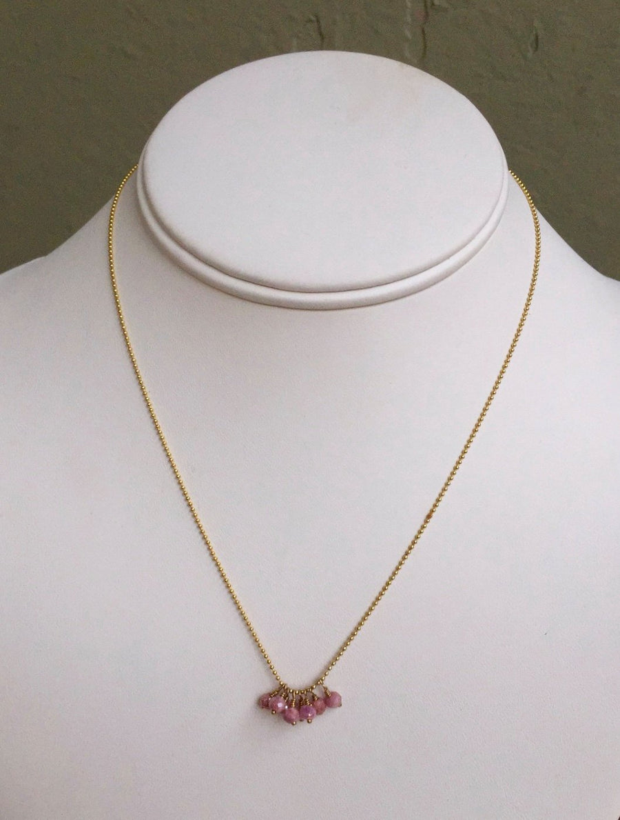 PINK STALACTITE NECKLACE Pink Gemstone Cluster Necklace Wedding Jewelry Bridal Gift Minimalist Gift for Her Healing Gemstone