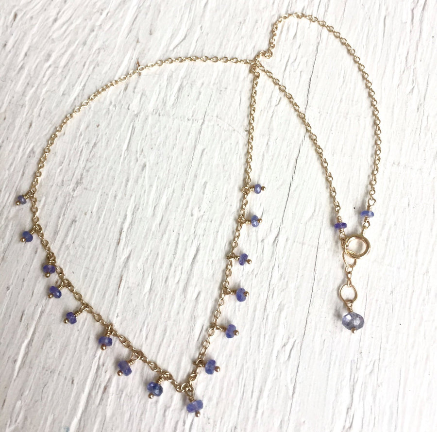 Dainty Tanzanite Necklace for Protection, Meditation and Spiritual Awareness December Birthstone