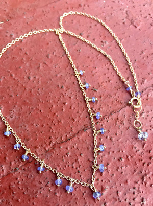 Dainty Tanzanite Necklace for Protection, Meditation and Spiritual Awareness December Birthstone