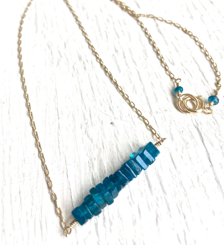 Neon Apatite Bar Necklace