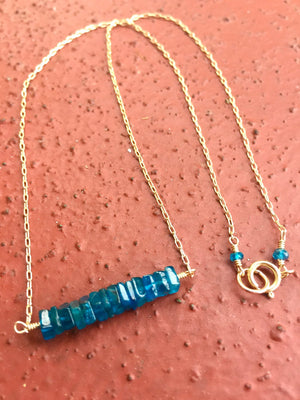 Neon Apatite Bar Necklace