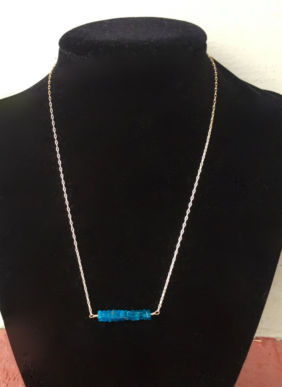 Neon Apatite Bar Necklace