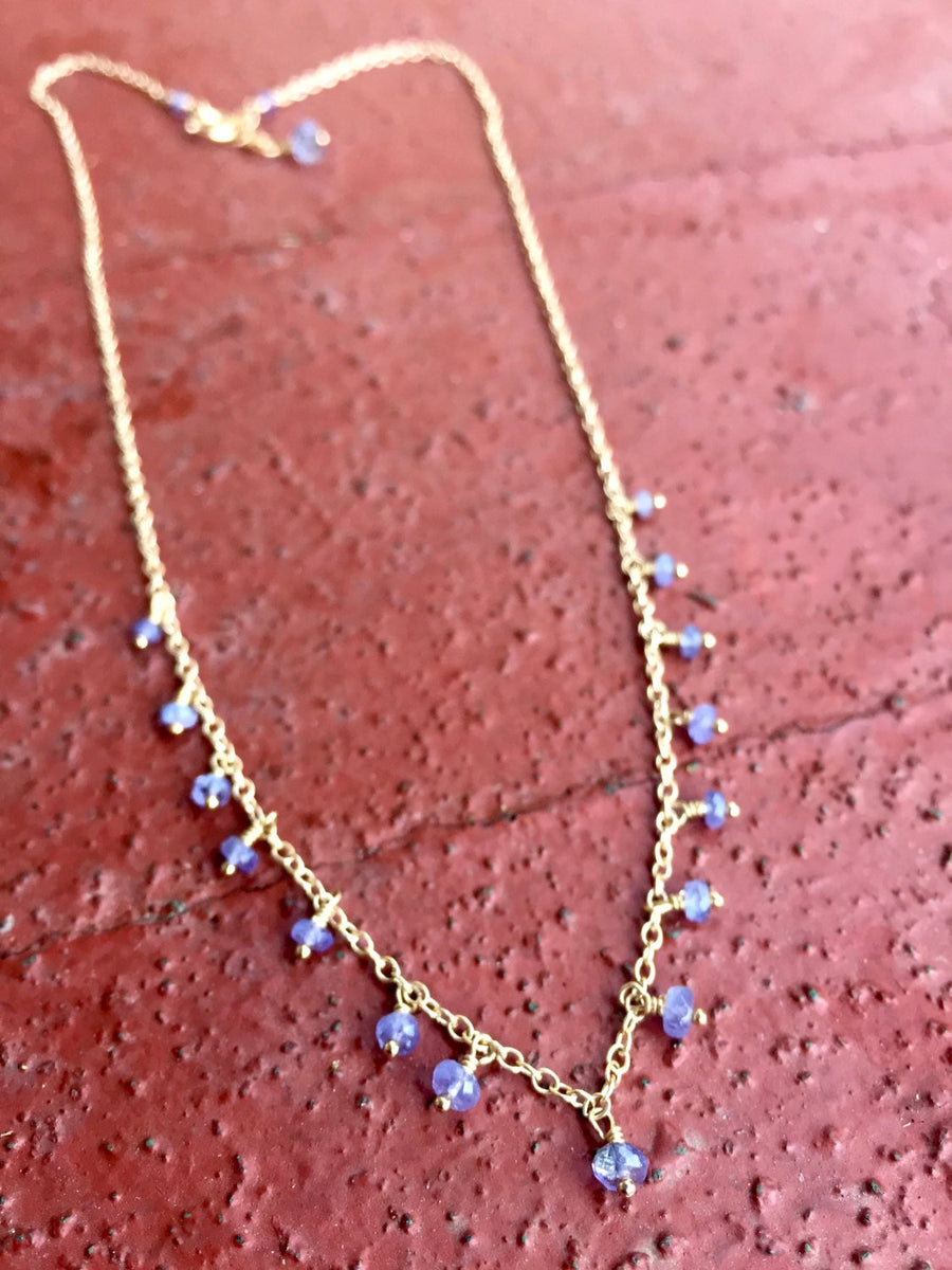 Dainty Tanzanite Necklace for Protection, Meditation and Spiritual Awareness December Birthstone