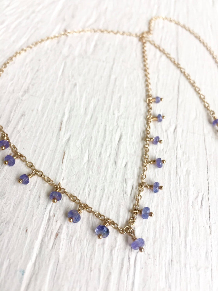 Dainty Tanzanite Necklace for Protection, Meditation and Spiritual Awareness December Birthstone
