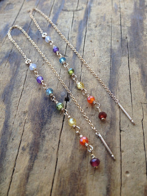 7 Chakra Threader Earrings for Yoga And Aura Cleansing